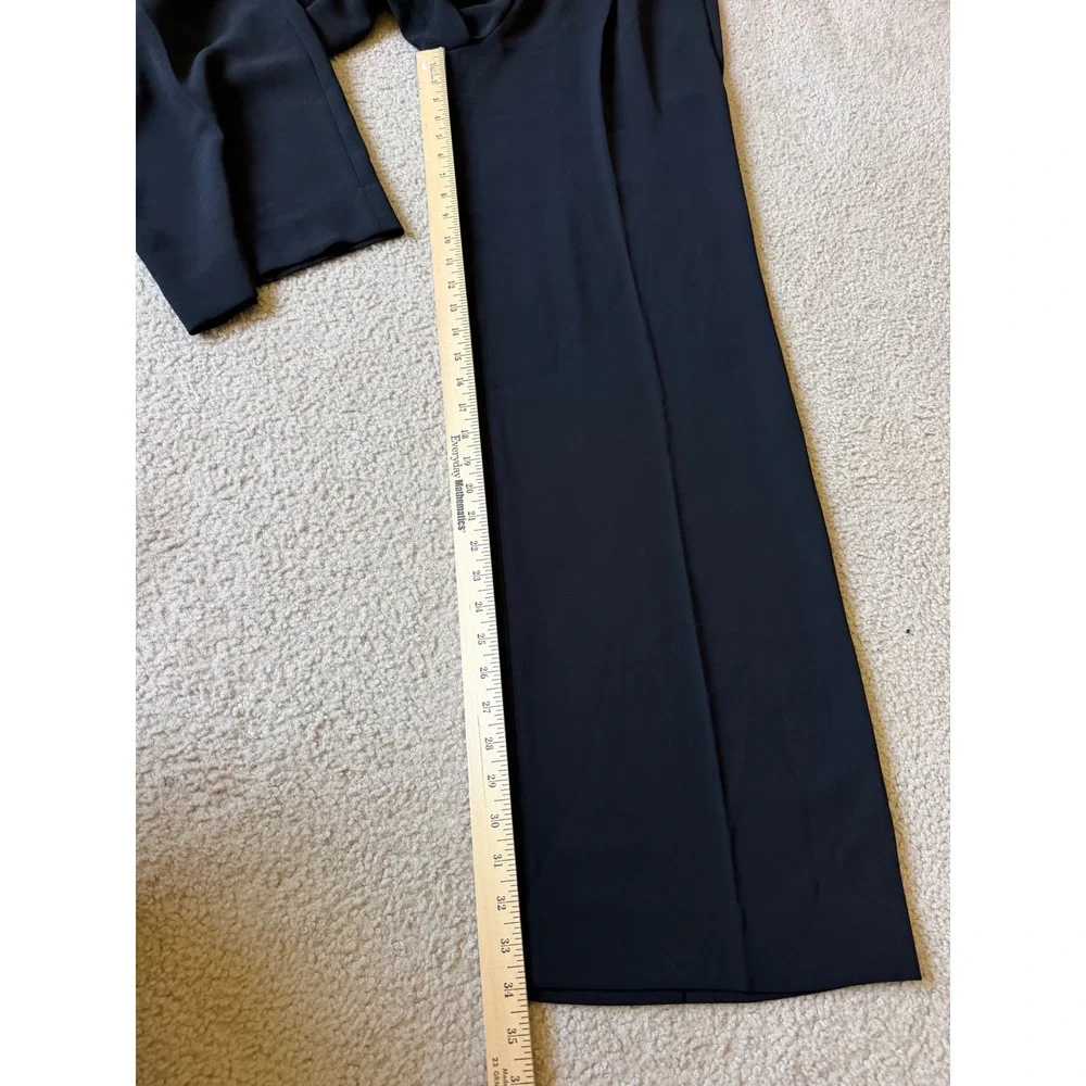 J.CREW Wide Leg Pleated Pants Matte Crepe NEW H2815 Black size 8